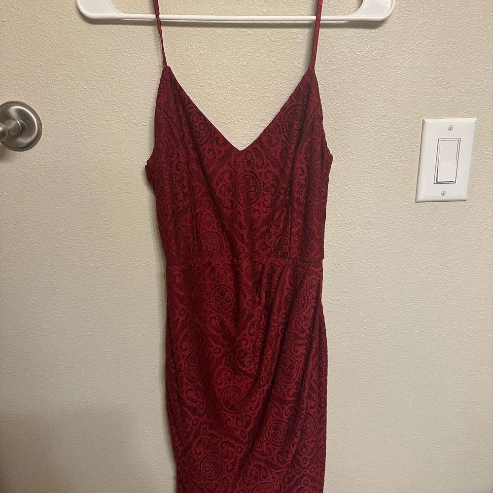 Elegant Red Lace Dress